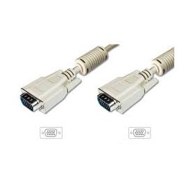 VGA Monitor connection cable, HD15 M/M, 10.0m, 3Coax/7C, 2xferrite, be