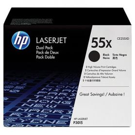 HP LASERJET CE255X DUAL PACK BLACK PRINT CARTRIDGES - CE255XD