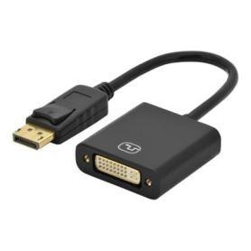 DisplayPort adapter cable, DP - DVI (24+5) M/F, 0.15m,w/interlock, DP 1.1a compatible, CE, gold, bl