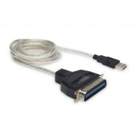 Printer Cable, USB to IEEE 1284 USB A, CENT36 M, Length 1,8 M, Cable transparent, Hoods black