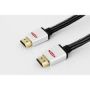 HDMI High Speed connection cable, type A M/M, 5.0m, w/Ethernet, Ultra-HD, cotton, gold, si/bl