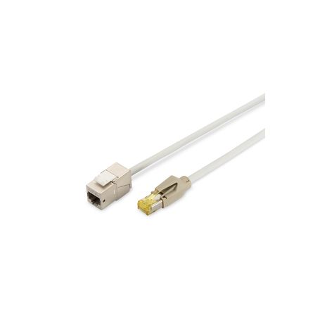 Consolidation-Point Cable, DRAKA UC900, HRS TM31 AWG 27/7, length 2 m, color grey CAT 6A Keystone Module
