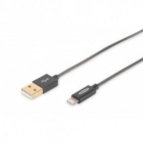 Apple charger/data cable, Apple 8pin - USB A M/M, 1.0m, iP5/6/7, High Speed, Nylon jacket, MFI, gold, bl