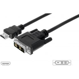 HDMI adapter cable, type A-DVI(18+1) M/M, 10.0m, Full HD, bl