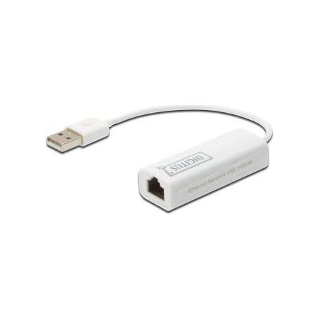 USB 2.0 to Fast Ethernet Adapter, 1 RJ 45, USB-A Male, 10/100MBIT, XP, Vista, 7, 8, Mac OS X