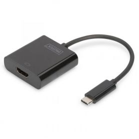 USB Type-C to HDMI Adapter, 4K/30Hz cable length. 19.5 cm, black