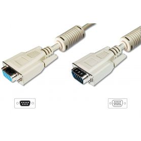 VGA Monitor extension cable, HD15 M/F, 15.0m, 3Coax/7C, 2xferrite, be