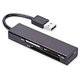 USB 3.0 Card reader, 4-port Supports MS,SD,T-flash,CF formats Black