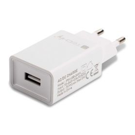 USB-C Charging Adaptor, 2 port 1x USB-C (5V/3A), 1x USB-A (5V/2.4A), total 5V/4A, 20W, white