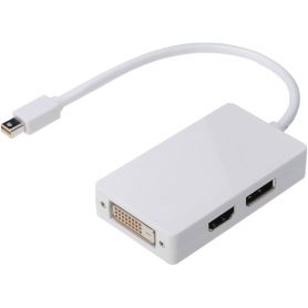 DisplayPort splitter cable, miniDP - DP+HDMI+DVI M/F, 0.2m, DP 1.1a compatible, CE, wh