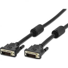 DVI connection cable, DVI(24+1), 2x ferrit M/M, 10.0m, DVI-D Dual Link, bl