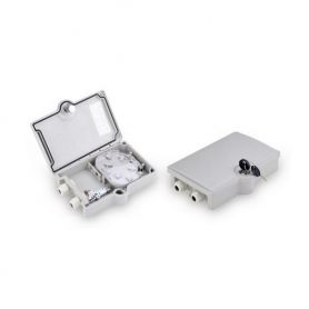 Outdoor FTTH Box, IP65 for 2x SC/SX adapters or 2x LC/DX