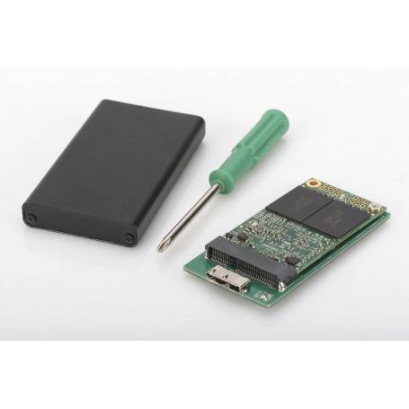 External SSD Enclosure, USB 3.0 - mSATA M50 (50*30*4mm), aluminum housing, black, Chipset. ASM1153E