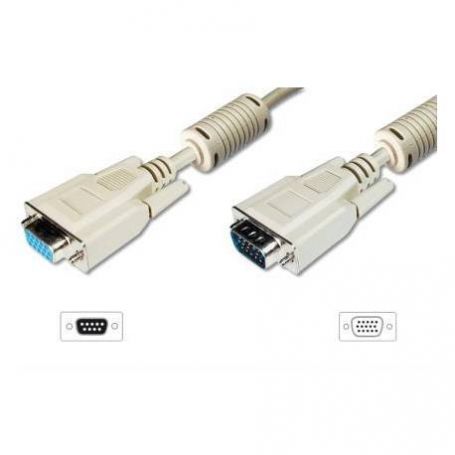 VGA Monitor extension cable, HD15 M/F, 20.0m, 3Coax/7C, 2xferrite, be
