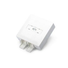 Wall Outlet (FTTH) for 2 x SC/SX or LC/DX 4 x splice holder, 23,5x80x80 mm color white RAL 9010