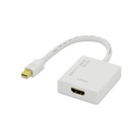 DisplayPort adapter cable, mini DP - HDMI type A M/F, 0.2m, 4K, active converter, CE, gold, wh