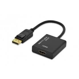 DisplayPort adapter cable, DP - HDMI type A M/F, 0.2m, w/interlock, 4K, active converter, CE, gold, bl