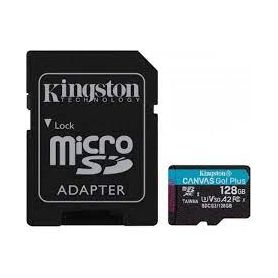 Kingston Micro SDXC 128GB Canvas Go Plus 170R A2 U3 V30 Card + ADP	 - SDCG3/128GB