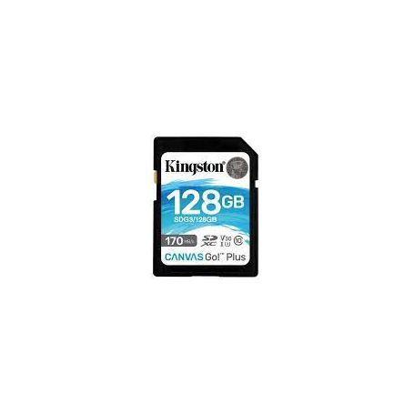 Kingston SDXC card 128GB Canvas Go Plus 170R C10 UHS-I U3 V30 - SDG3/128GB