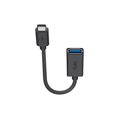 Belkin 3.0 USB-C to USB-A Adapter - Adaptador USB - USB-C (M) reversível para USB Tipo A (F) - USB 3.0 - 3 A - preto