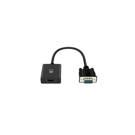 EWENT Cabo Conversor VGA macho - HDMI fêmea com audio 0.20m - EW9866