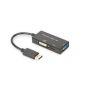 DisplayPort converter cable, DP - HDMI+DVI+VGA M-F/F/F, 0,2m, 3 in 1 Multi-Media cable, CE, bl, gold