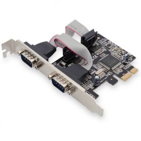 Serial I/O,2-port, PCIexpress Add-On card 2 X DB9 M , Slot Bracket + LP Brackets MCS9901 chipset