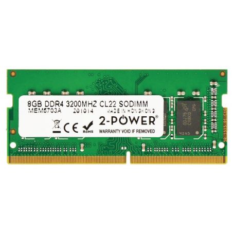 Memory soDIMM 2-Power - 8GB DDR4 3200MHz CL22 SODIMM 2P-KVR32S22S6/8