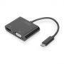 USB Type C to HDMI + VGA Adapter 4K/30Hz / Full HD 1080p, black