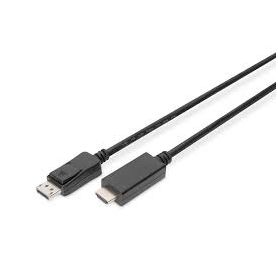 DisplayPort adapter cable, DP - HDMI type A M/M, 2.0m, w/interlock, DP 1.2_HDMI 2.0, 4K/60Hz, CE, bl