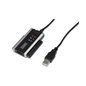 USB2.0 to IDE and SATA Adapter Cable USB A to 40pol IDE and SATA PSU included, Digitus design