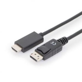 DisplayPort adapter cable, DP - HDMI type A M/M, 3.0m, w/interlock, DP 1.2_HDMI 2.0, 4K/60Hz, CE, bl