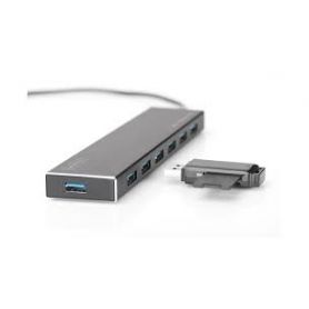 USB 3.0 Hub, 7-port Incl. 5V/3,5A power supply Aluminium housing