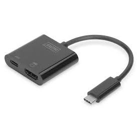 USB Type C to HDMI Adapter, 4K/60Hz + USB C (PD), black