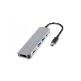 Conceptronic DONN 61, 6-in-1 Multifunctional USB Hub Adapter, USB-A 3.0 x 2, USB-C PD, HDMI, SD/TF card reader - DONN02G