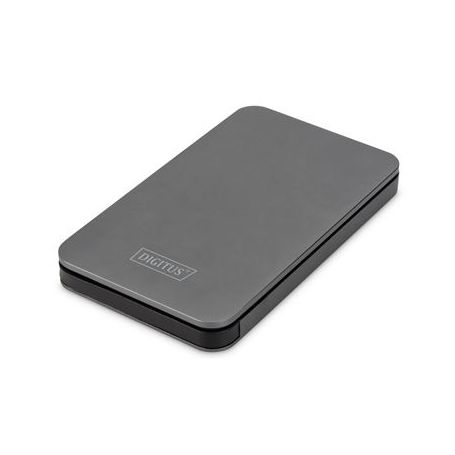 External SSD/HDD Enclosure, 2.5', Aluminum housing SATA 3 - USB 3.1 Type C, chipset. ASM1351, black, tool-free