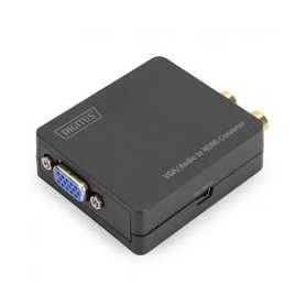 Video Converter VGA/Audio to HDMI Video resolutions up to 1920x1080 pixel (Full HD), small housing, black