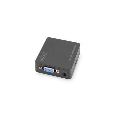 Video Converter VGA/Audio to HDMI Video resolutions up to 1920x 1080 pixel (Full HD) small housing, black