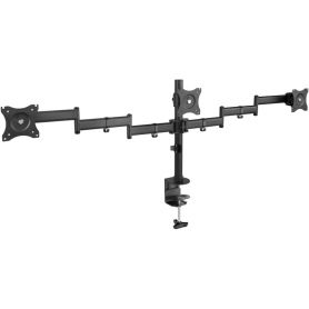 Dual Monitor Desk clamp mount, black 90ø Swivel, 30ø Tilt, rotate 360ø,15'-27' TFT, max Bel. 2x8Kg,VESA max100x100