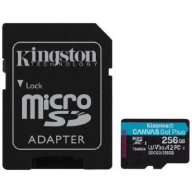 Kingston Micro SDXC 256GB Canvas Go Plus 170R A2 U3 V30 Card + ADP	 - SDCG3/256GB