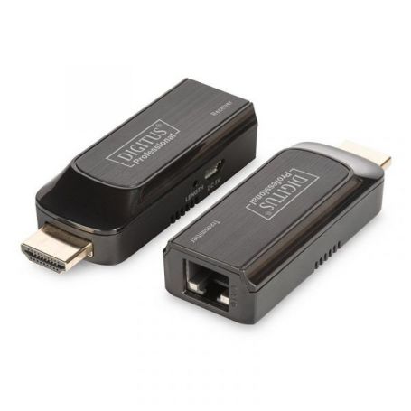 Mini HDMI Extender Set, Full HD 50m, Cat6/6A/7, powered via Micro USB cable, black