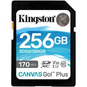 Kingston SDXC card 256GB Canvas Go Plus 170R C10 UHS-I U3 V30 - SDG3/256GB