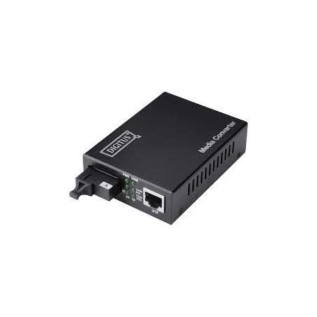 DIGITUS Media Converter, Singlemode, BiDi, WDM 10/100Base-TX to 100Base-FX, Tx1310nm / Rx1550nm SC connector, Up to 20km