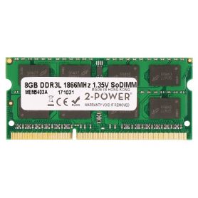 Memory soDIMM 2-Power - 8GB PC3-14900 1866MHz 1.35V SODIMM 2P-IN3V8GNBJMXLV