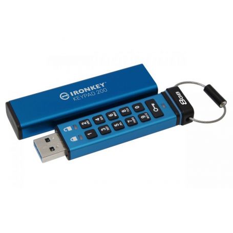 Kingston 8GB IronKey Keypad 200, FIPS 140-3 LVL 3 (PENDING) AES-256 Encrypted - IKKP200/8GB