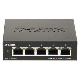 D-link 5-Port Gigabit Smart Managed Switch, Fanless, 802.1Q VLAN, 802.1p QoS, IGMP snooping, Loopback detection