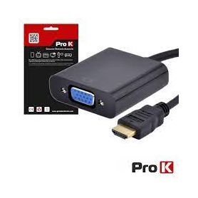 CABO/ADAPTADOR HDMI (M) - VGA (F) PRO-K c/AUDIO