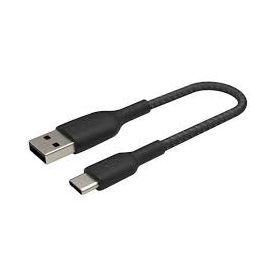USB-A to USB-C Cable Braided 0.15M Black