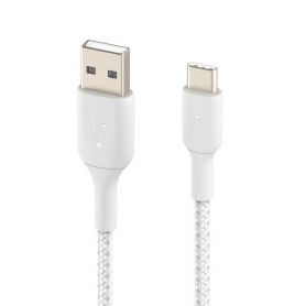 USB-A to USB-C Cable Braided 1M White