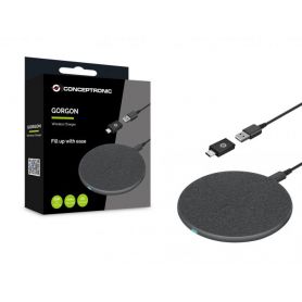 Conceptronic 15W Wireless Charger with USB-C to USB-A Adapter - GORGON03G